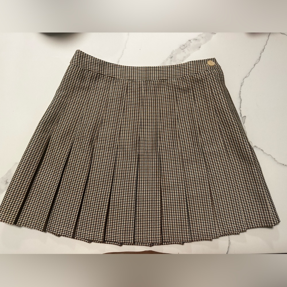 Urban Outfitters Black, Brown, & White Checkered Mini Skirt